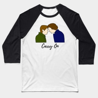 sam and dean carry on, dean death barn scene forehead touch, supernatural finale Baseball T-Shirt